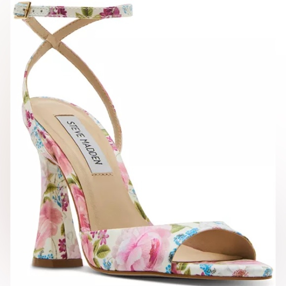 Steve Madden Beki Floral Multi Flare-Heel Sandals (size 6 1/2 and 7 available) - Picture 6 of 8